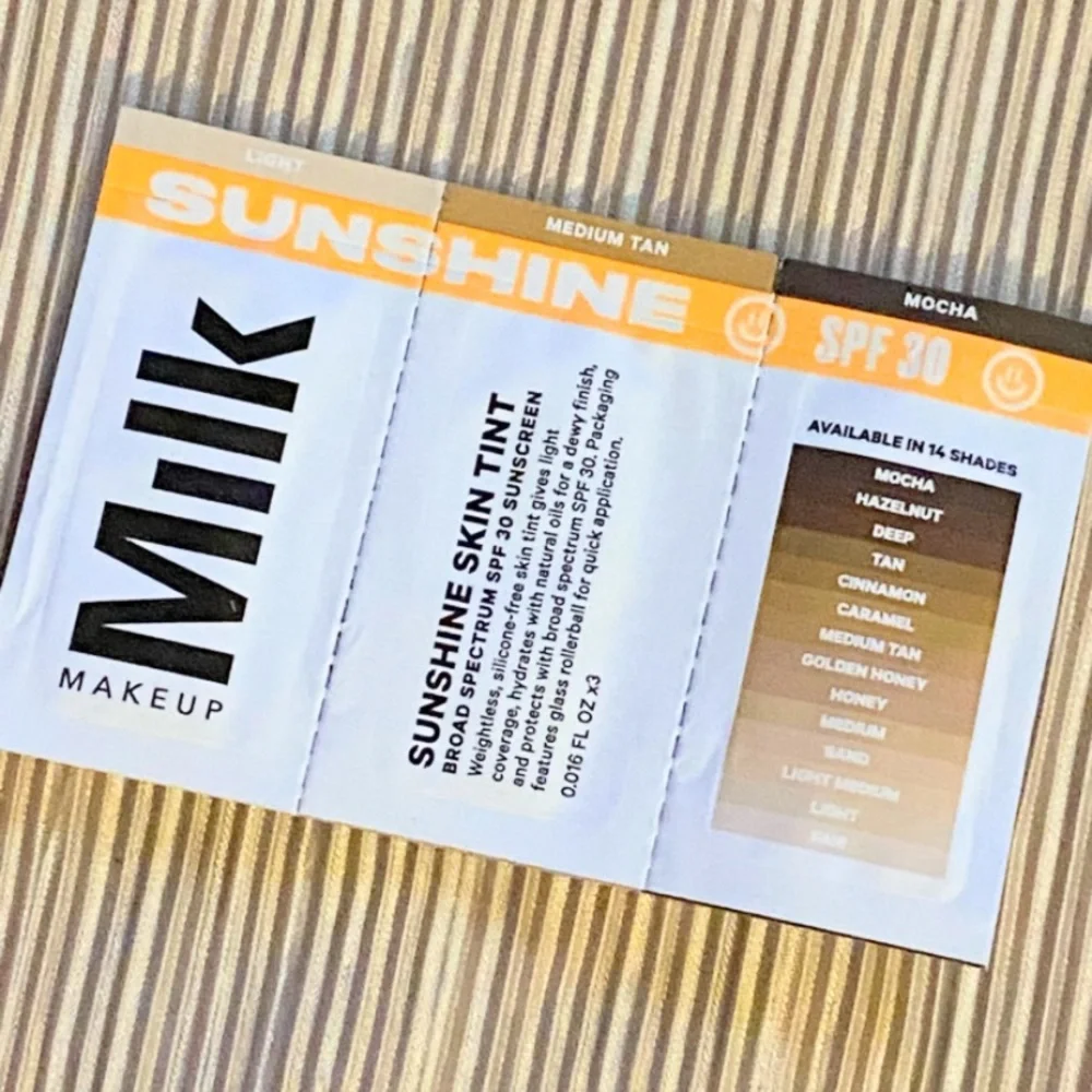 Milk Makeup Sunshine Skin Tint SPF 30 – 3 Shades Packets